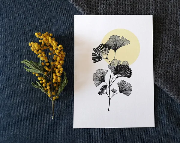Ginkgo Watercolor Art Print, Botanical Poster