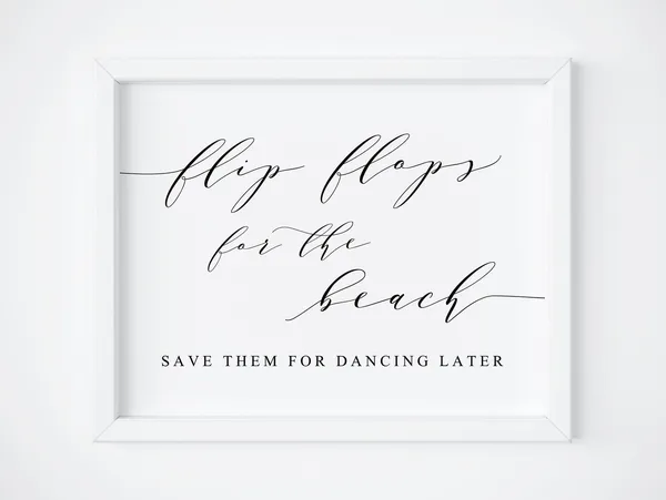 Flip Flops Wedding Sign, Dancing Shoes Poster