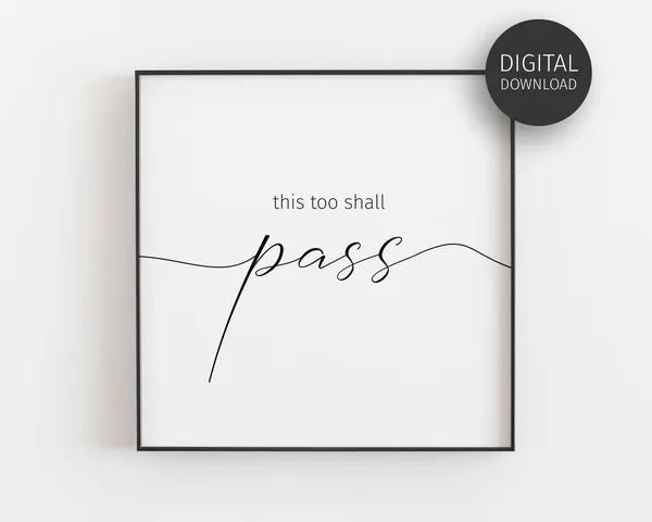 This Too Shall Pass Minimalist Poster Print
