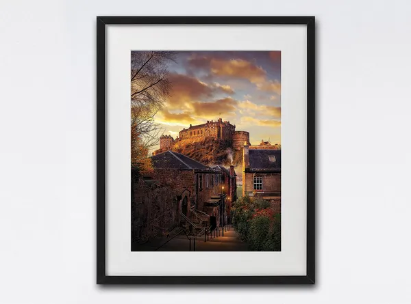 Edinburgh Castle Travel Poster, Scotland Decor