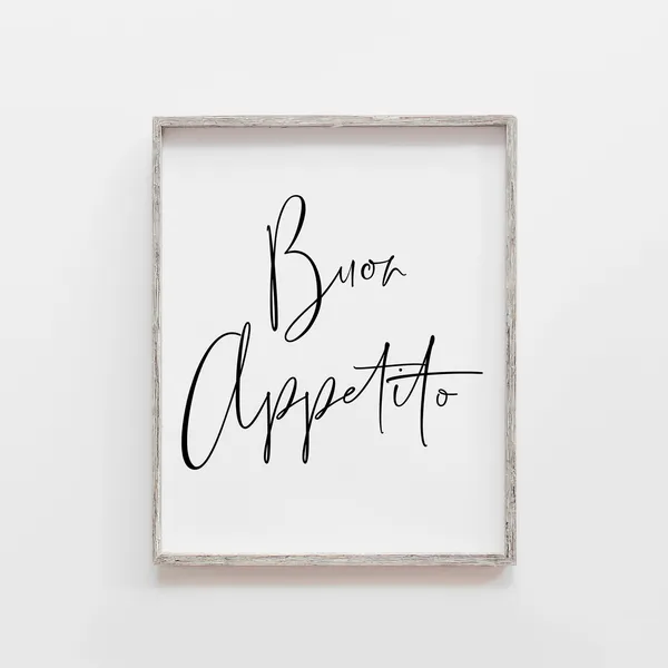 Buon Appetito Print Poster, Kitchen Wall Art