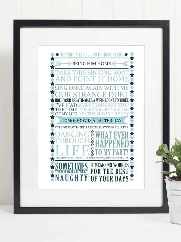Theatre West End Musical Broadway Quote Art Print