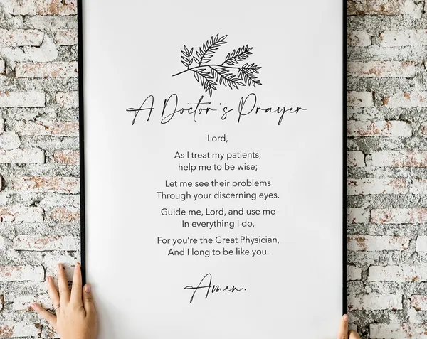Doctors Prayer Christian Art Print, Father's Day Gift