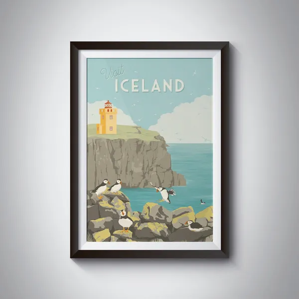 Visit Iceland Travel Poster, Icelandic Nature Print