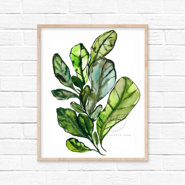 Fiddle Leaf Fig Watercolor Art Print