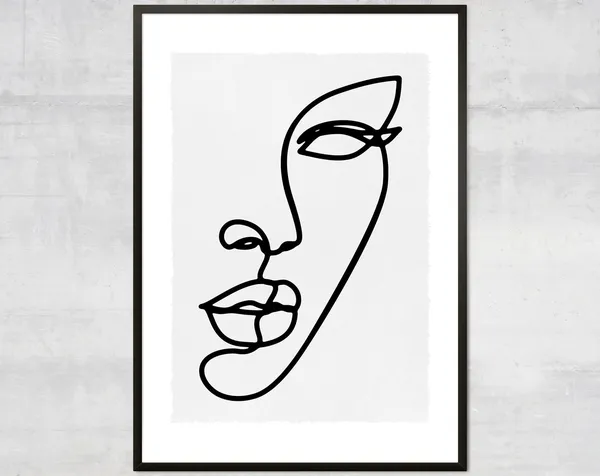 Feminist Minimal Face Line Art Woman Art Print