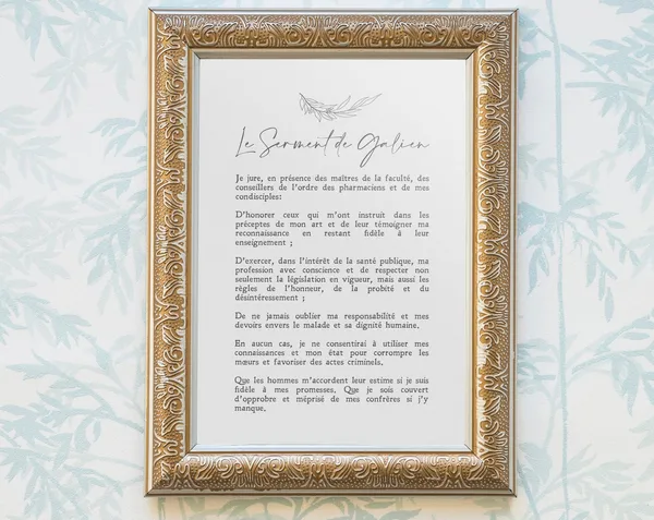 Serment De Galien French Medical Oath Art Print