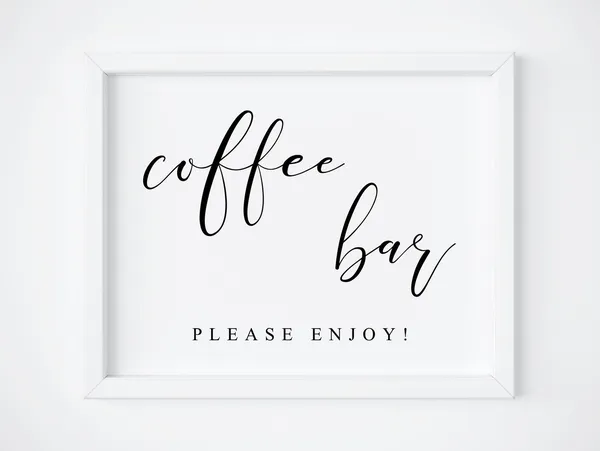 Coffee Bar Wedding Sign, Reception Decor Poster