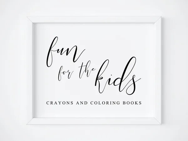 Kids Table Wedding Sign, Fun Decor Art Print