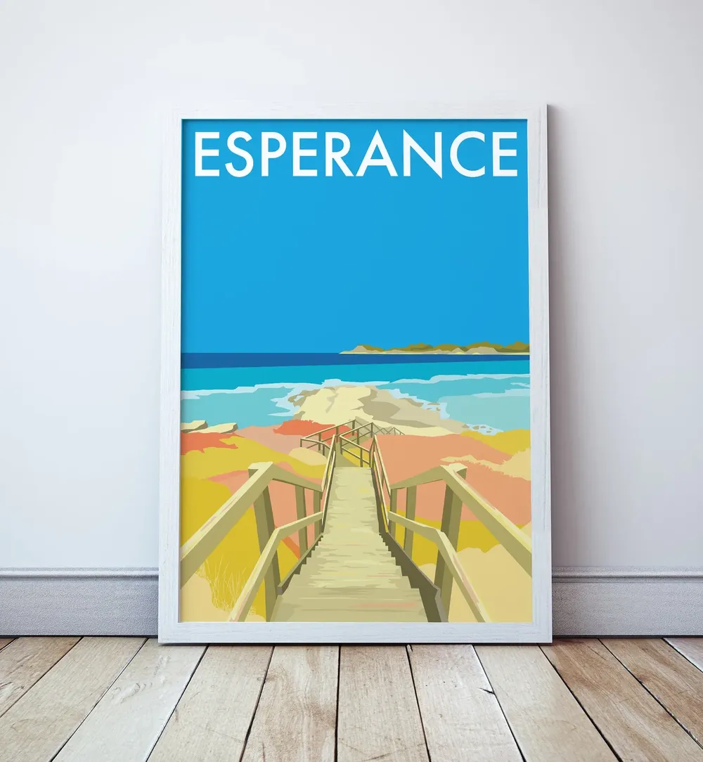 Lucky Bay Esperance Travel Poster
