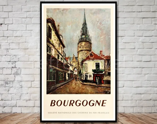 Burgundy France Vintage Travel Poster Art Print