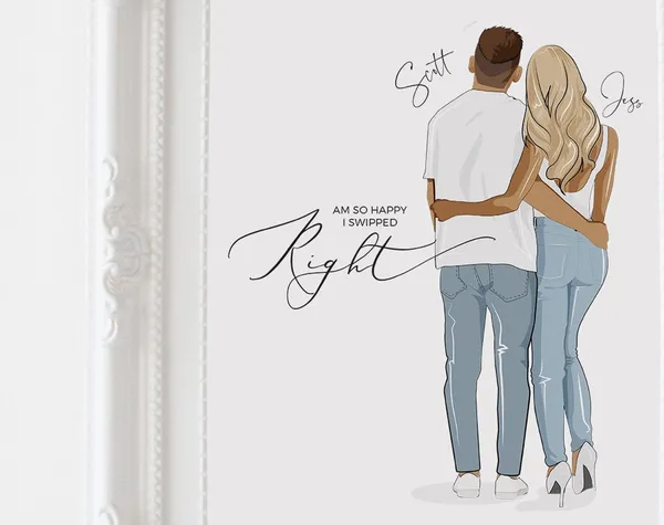 Personalized Couple Portrait Art Print, Anniversary Gift