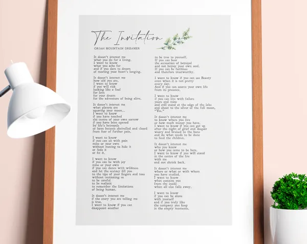 The Invitation by Oriah Mountain Dreamer, Art Print