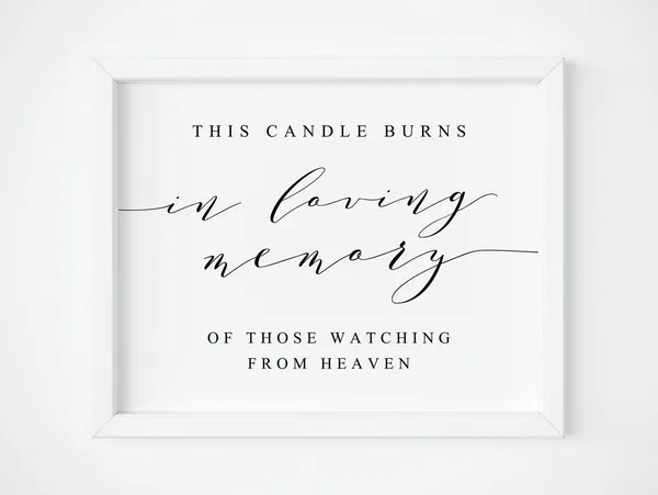 In Loving Memory Candle Wedding Sign, Memorial