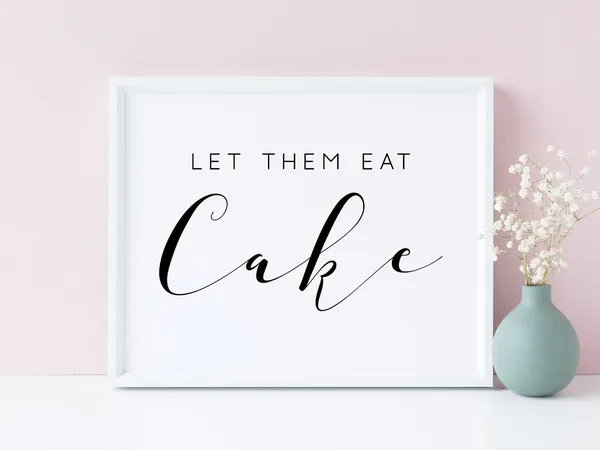 Let Them Eat Cake Wedding Cake Sign Art Print