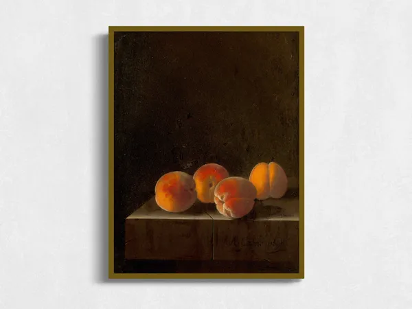 Vintage Fruit Still Life Art Print, Moody Painting
