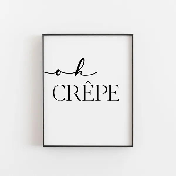 Oh Crepe French Kitchen Humor Poster Print