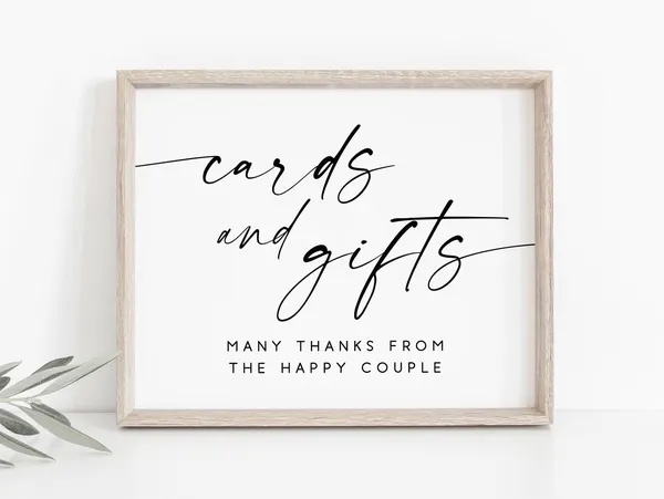 Cards And Gifts Wedding Reception Sign, Poster