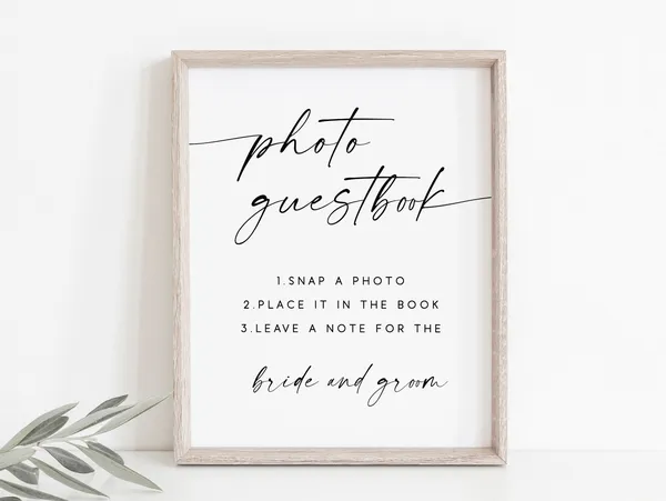 Photobooth Guestbook Sign, Wedding Reception Poster