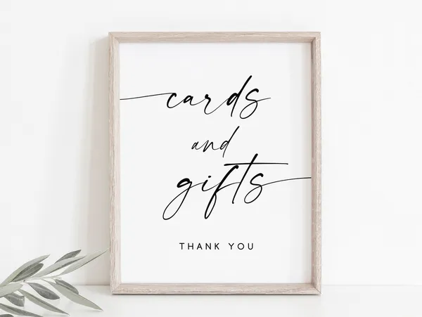 Cards And Gifts Wedding Cards Sign, Reception Poster
