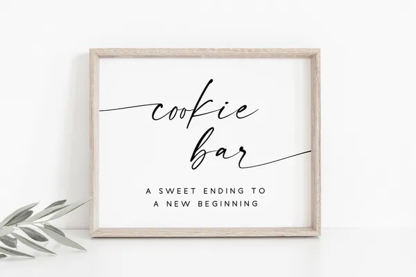Cookie Bar Sign, Dessert Bar Wedding Poster