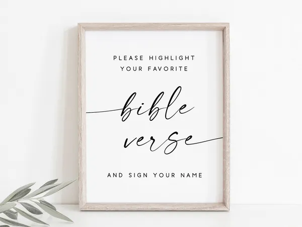 Favorite Bible Verse Wedding Scripture Sign, Art Print