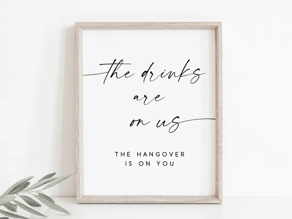 Wedding Drink Sign, Open Bar Celebration Art Print