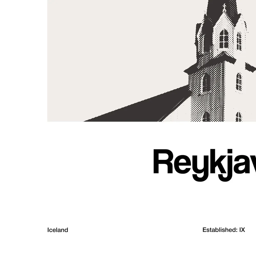 Frikirkjan Reykjavik Iceland Church Travel Poster - Image 3