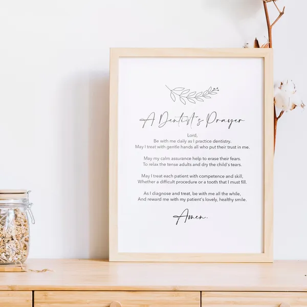 Dentist's Prayer Christian Minimalist Art Print