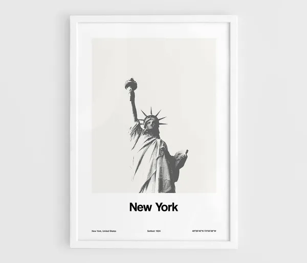 Statue Of Liberty New York Skyline Poster Print