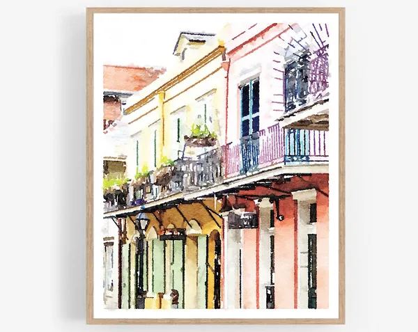 French Quarter New Orleans Watercolor Art Print