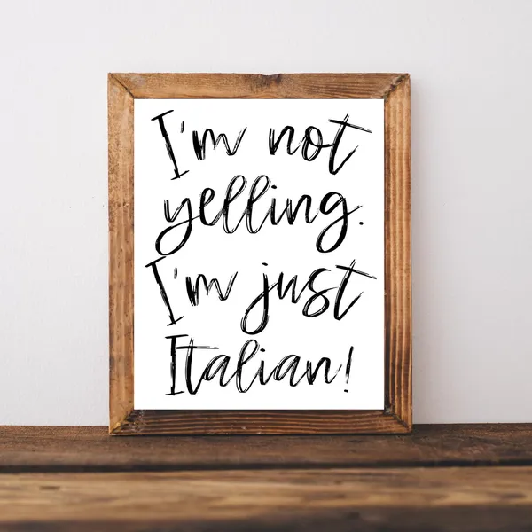 Italian Kitchen Sign, Funny Gift for Mom
