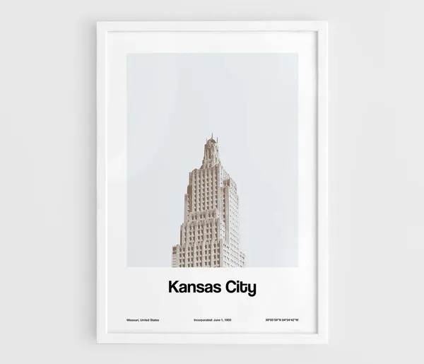 Kansas City Minimalist Skyline, Power and Light Art Print