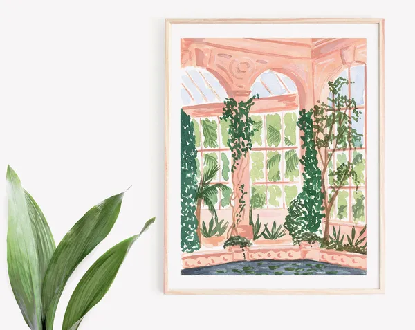 Peaceful Botanical Garden Art Print, Sabina Fenn