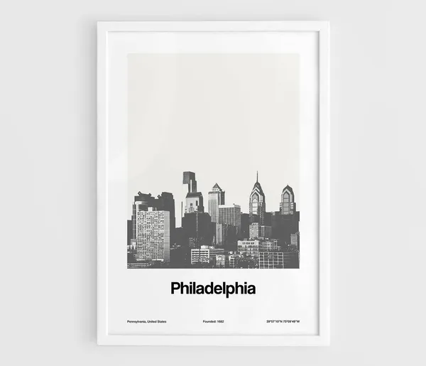 Philadelphia Skyline, Minimalist Cityscape Art Print