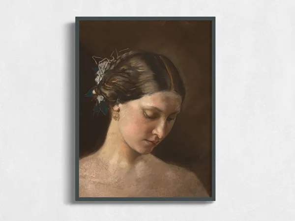 Vintage Woman Portrait, Antique Portrait Art Print