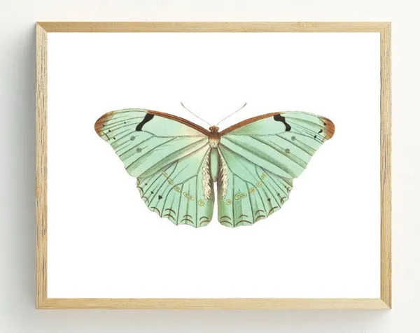 Butterfly Minimalist Art Print, Pastel Decor