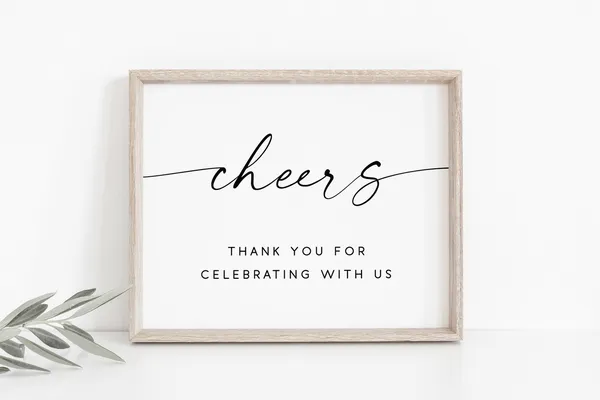 Cheers Sign Wedding Cheers Bar Art Print
