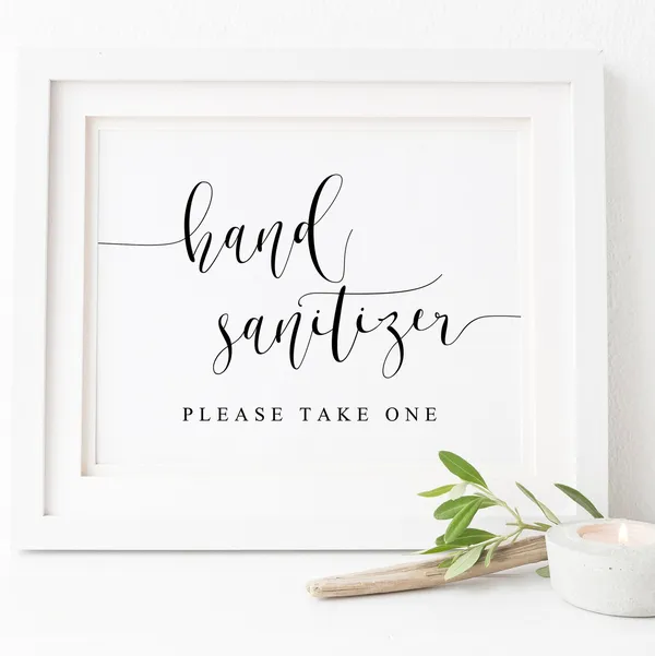 Hand Sanitizer Sign Wedding Reception Art Print