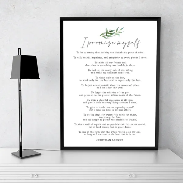 Christian Larson Minimalist Quote Art Print, Poem