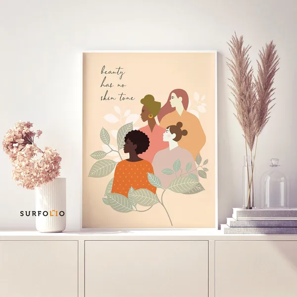 Boho Women Stand Together Art Print