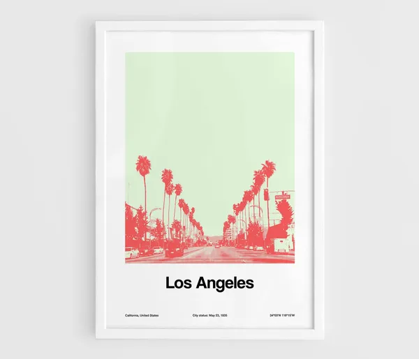 Custom Los Angeles Palms Skyline, Minimalist Art Print