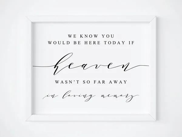 In Loving Memory Wedding Memorial Sign, Table Decor
