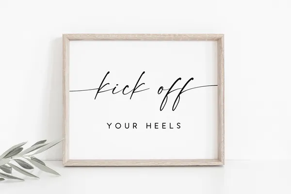 Kick Off Your Heels Wedding Dance Sign, Flip Flop Basket