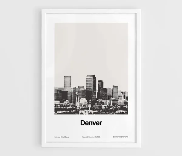 Denver Skyline Art Print, Minimalist Cityscape