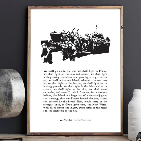 Winston Churchill Military Quote Wall Art Print