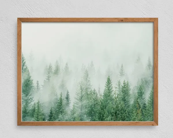 Minimalist Forest Print, Rustic Cabin Wall Art