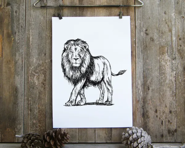 Lion Nursery Art Print, Woodland Animal Decor