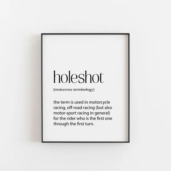 Motocross Holeshot Art Print, Motorsport Definition