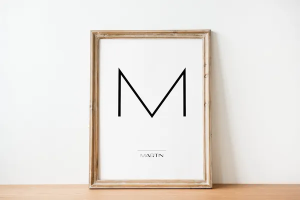Letters Surname First Name Poster, Personalized Art Print
